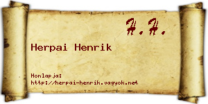 Herpai Henrik névjegykártya